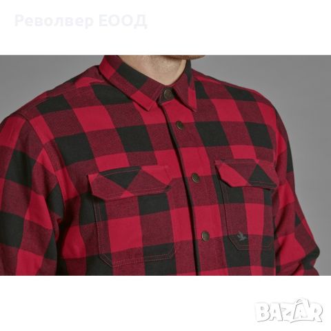 Мъжка риза Seeland - Canada, червено каре, снимка 5 - Екипировка - 45337992