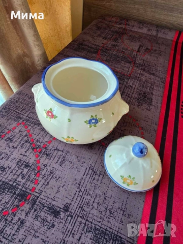 Винтидж буркан/захарница от Zeller Fayencerie, снимка 6 - Кутии за храна - 51781723