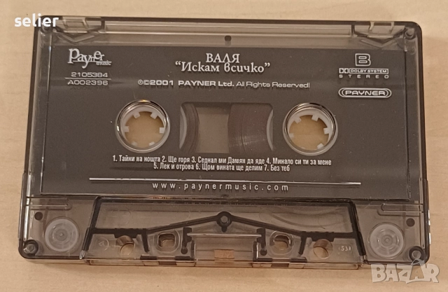 Валя  ‎– Искам Всичко Оригинална касетка Издание на PAYNER 🇧🇬 BULGARIA 2001г Състояние на касеткат, снимка 4 - Аудио касети - 52683864