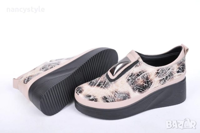 NEW! Дамски обувки от естествена кожа ниска платформа, снимка 4 - Дамски ежедневни обувки - 51997648