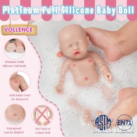 Ново Пълносиликоново бебе 8” – колекционерска кукла, перфектен подарък, снимка 3 - Кукли - 49291318