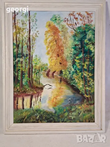 авторска картина пейзаж върху фазер 6/2