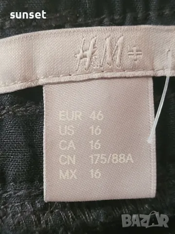 ЛЕНЕН черен панталон H& M- 46 размер( XXL), снимка 5 - Панталони - 46846233