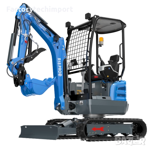 Мини багер RIPPA R18 PRO – KUBOTA (3 цилиндъра) | 1.8т. | 2.42 м копаене | навес |, снимка 10 - Индустриална техника - 52720089