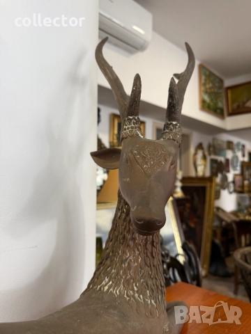 Голяма бронзова скулптура на елен. №7389, снимка 6 - Колекции - 51887231