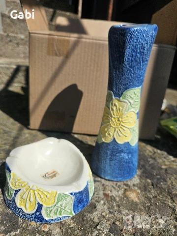 Арт керамичен комплект: Ваза и пепелник – „Алфа Дизайн“