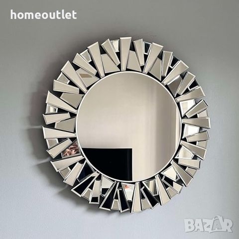 Сребристо Арт огледало за стена, ръчно обработено, ARTLOGE JJ-XM768, снимка 1 - Огледала - 46510874