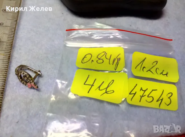 ФИГУРАЛНА АНГЛИЙСКА ЕМАЙЛИРАНА СКЪПОЦЕННА СРЕБЪРНА ОБЕЦА ПЕПЕРУДКА СРЕБРО S925  РЪЧНА РАБОТА 47543, снимка 3 - Обеци - 49682593