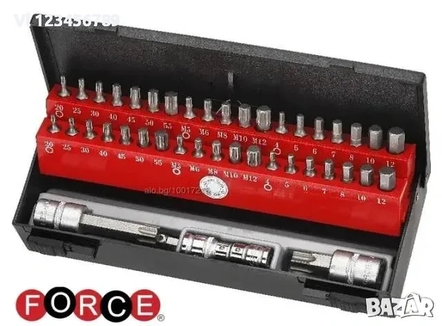 К-т накрайници TORX, M, Имбуси, 44 части