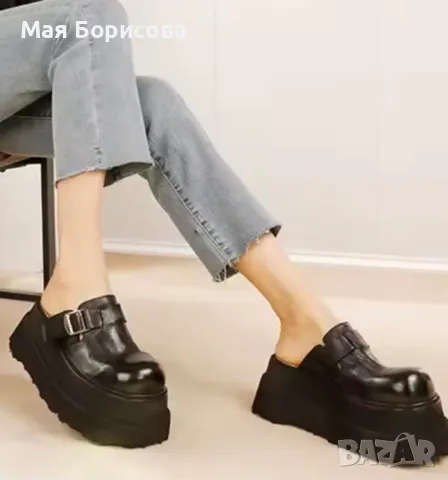 Кожено сабо на платформа 7.5 см., снимка 4 - Сандали - 50285967