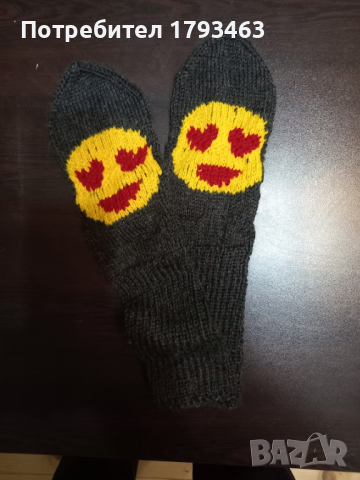Ръчно плетени мъжки чорапи размер 44, снимка 2 - Мъжки чорапи - 44943660