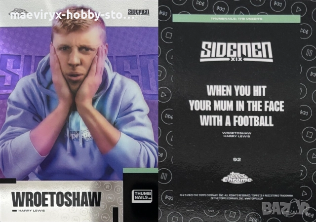 Topps Chrome Sidemen (2023) - YouTube kолекционерски карти, снимка 7 - Колекции - 52641783