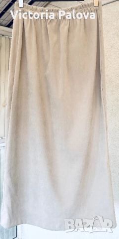 Стилна дълга бежова пола с цип отпред, снимка 9 - Поли - 52019500