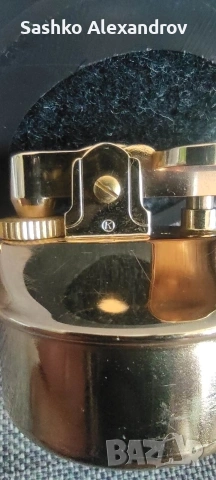 Ретро настолна запалка с позлатен механизъм и маркировка К , снимка 6 - Запалки - 54240087