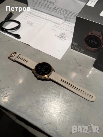 КАТО ЧИСТО НОВ Garmin Fenix 7S Solar + гаранция, снимка 5 - Смарт гривни - 52488397