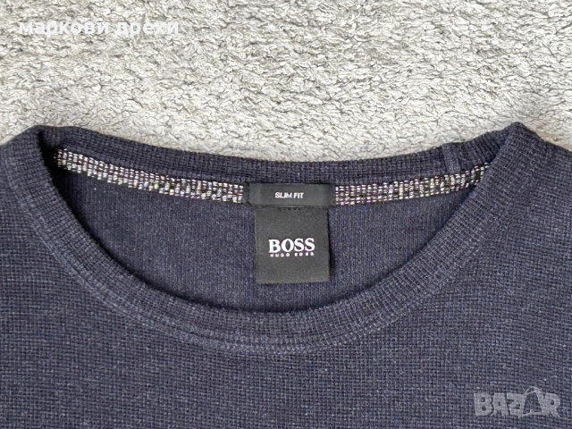 BOSS Тениска с дълъг ръкав  Slim Fit M, снимка 7 - Тениски - 52737735