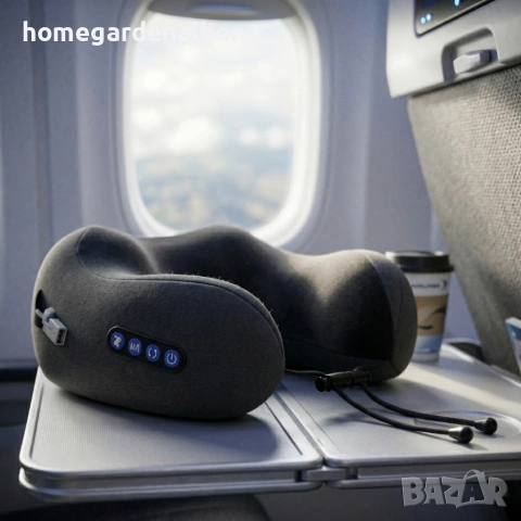 Масажна възглавница за врат с топлина и вибрации – релакс и облекчаване на напрежението, снимка 4 - Масажори - 54108718