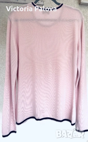 Луксозна розова блуза ALBA MODA коприна и кашмир, снимка 12 - Блузи с дълъг ръкав и пуловери - 53278022