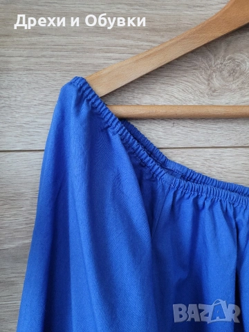 Синя лятна блуза памучна материя , снимка 5 - Туники - 54138675