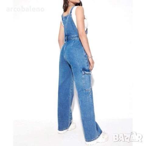 Моден дамски дънков гащеризон, снимка 5 - Гащеризони - 53301531