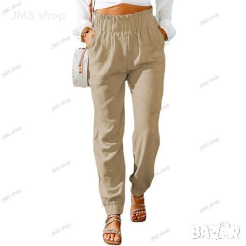 Дамски ежедневни класически едноцветни плисирани панталони с пълна дължина, 10цвята , снимка 3 - Панталони - 45513456
