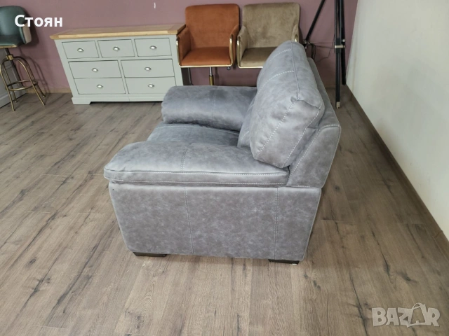 Сив фотьойл от плат, снимка 7 - Дивани и мека мебел - 53693230