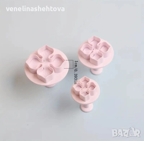 3 броя цвете хортензия резци резец с бутало фондан декорация торта мъфини бисквитки тесто , снимка 4 - Форми - 52873461