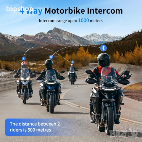 Нов интерком Fodsports M1-S AIR Bluetooth 5 слушалки за каска за 4 ездачи, до 1200 м. с водоусто..., снимка 6 - Аксесоари и консумативи - 52261444