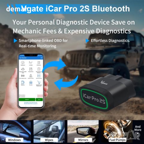 Vgate iCar Pro 2S Bluetooth OBD2 диагностичен инструмент за iOS, Android и Windows, снимка 3 - Аксесоари и консумативи - 46514488