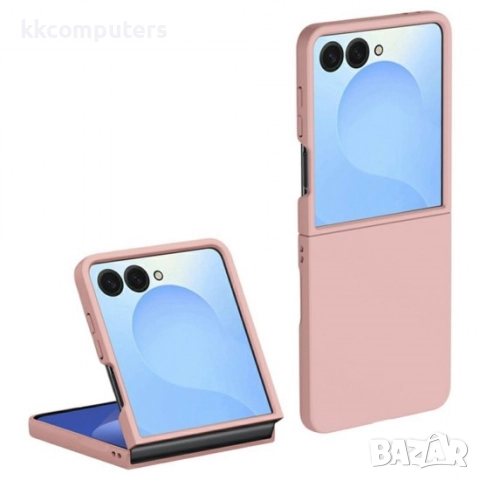 Силиконов кейс bSmart Silicone Cover, За Samsung Galaxy Z Flip7, Пепел от рози и Протектор