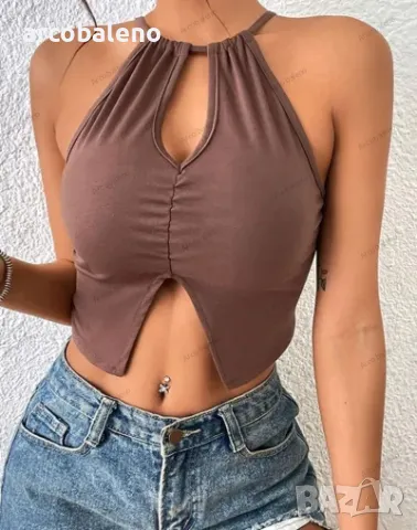 Дамска лятна секси стегната камизолка с деколте , снимка 7 - Потници - 40088065