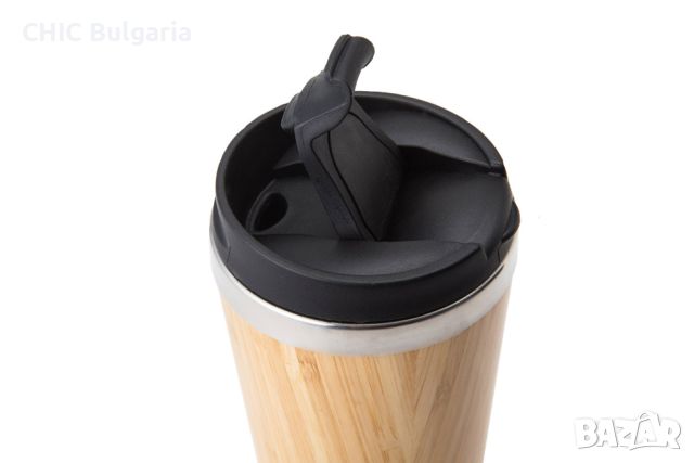 Термо чаша (термос) с бамбуково покритие + Кутия за храна (кутия за обяд) "Бенто Бокс" с прибори, снимка 2 - Други - 45630770
