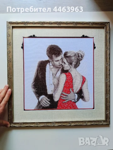 гоблен ,,Флирт ", 30/30 см, снимка 2 - Гоблени - 50851784