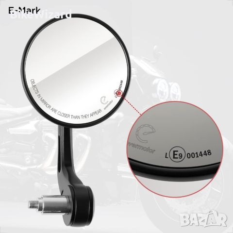 Evermotor Universal E9 комплект огледала за мотор/АТВ НОВИ, снимка 5 - Аксесоари и консумативи - 46415917
