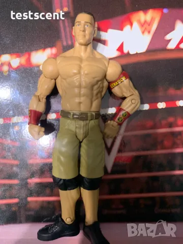 Екшън фигура WWE John Cena Джон Сина Mattel Basic Khaki Shorts Red Bands figure играчка, снимка 3 - Колекции - 48438230