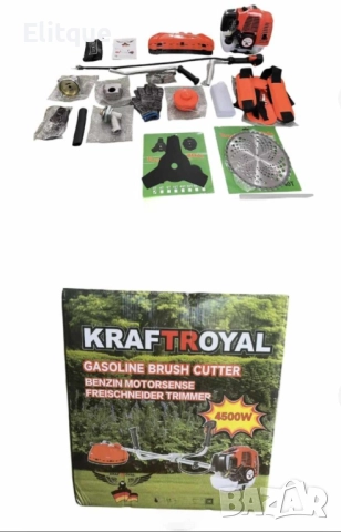 Бензинов тример за косене на трева KraftRoyal 4500W - Професионално косене и Удобство 74 кубика, снимка 5 - Друга електроника - 52861464