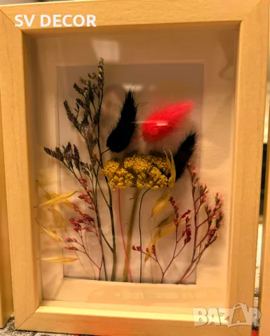 Красиви обемни рамки с декорация от суха растителност, снимка 5 - Декорация за дома - 49648819