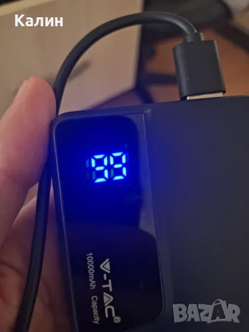 Външна батерия с цифров дисплей и USB Type C, V-TAC, 10000mAh, снимка 3 - Външни батерии - 49517982