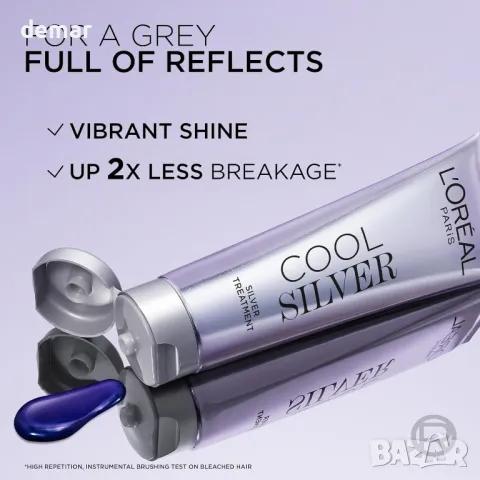 L'Oréal Paris Cool Silver Absolute Silver, нашата първа подсилваща терапия за естествена сива коса, снимка 4 - Продукти за коса - 49296512