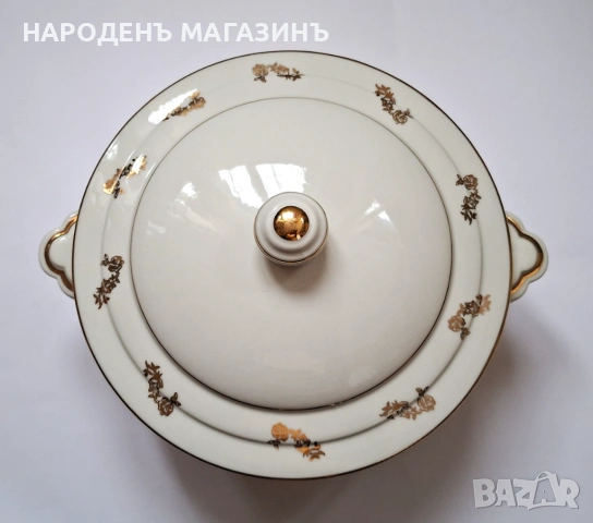 LIMOGES - D.R.B - Антикварен френски порцелан терин Много голям съд за топло сервиране супник сервиз, снимка 4 - Други ценни предмети - 53261159