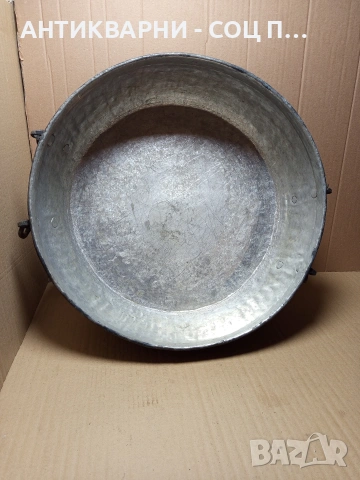 Стара Голяма Ръчно Кована Медна Тава За Лютеница За Курбан 50лт. Номер 204., снимка 5 - Антикварни и старинни предмети - 53036469