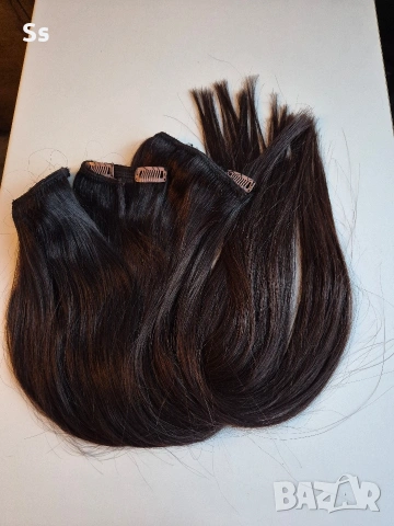 естествена коса на треса /150гр./тъмно кестенява , снимка 6 - Аксесоари за коса - 54009894