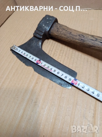 Соц Стар Ръчно Кован Дърводелски Инструмент Брадва Кривица. НОМЕР 503., снимка 14 - Антикварни и старинни предмети - 53446102