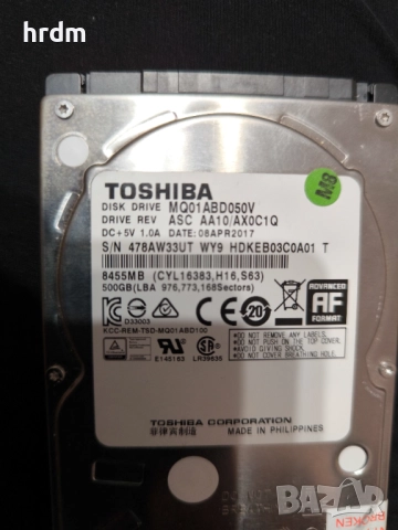 2.5 Хард диск Тошиба
