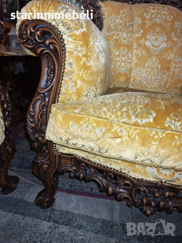 Барокова холна гарнитура , снимка 6 - Дивани и мека мебел - 52886459