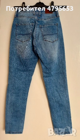 Дънки Pepe Jeans, XS, с висока талия, скъсявани, със запазен оригинален ръб, снимка 4 - Дънки - 54236145