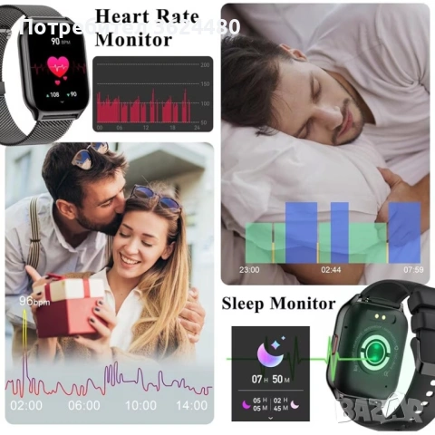 Черен елегантен мъжки часовник -смарт 2 броя каишки 4605, снимка 8 - Мъжки - 53451225