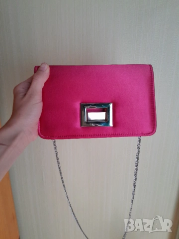 нова цикламена сатенена чанта 