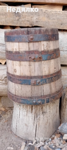 Стара дъбова каца,буре,саксия, снимка 2 - Други ценни предмети - 51634217