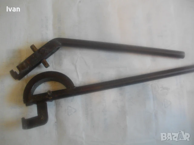 13-15мм масивен ръчен ТРЪБОГИБ немски за огъване на метални тръби старо качество отличен 52см/2,0кг, снимка 14 - Други инструменти - 51311169